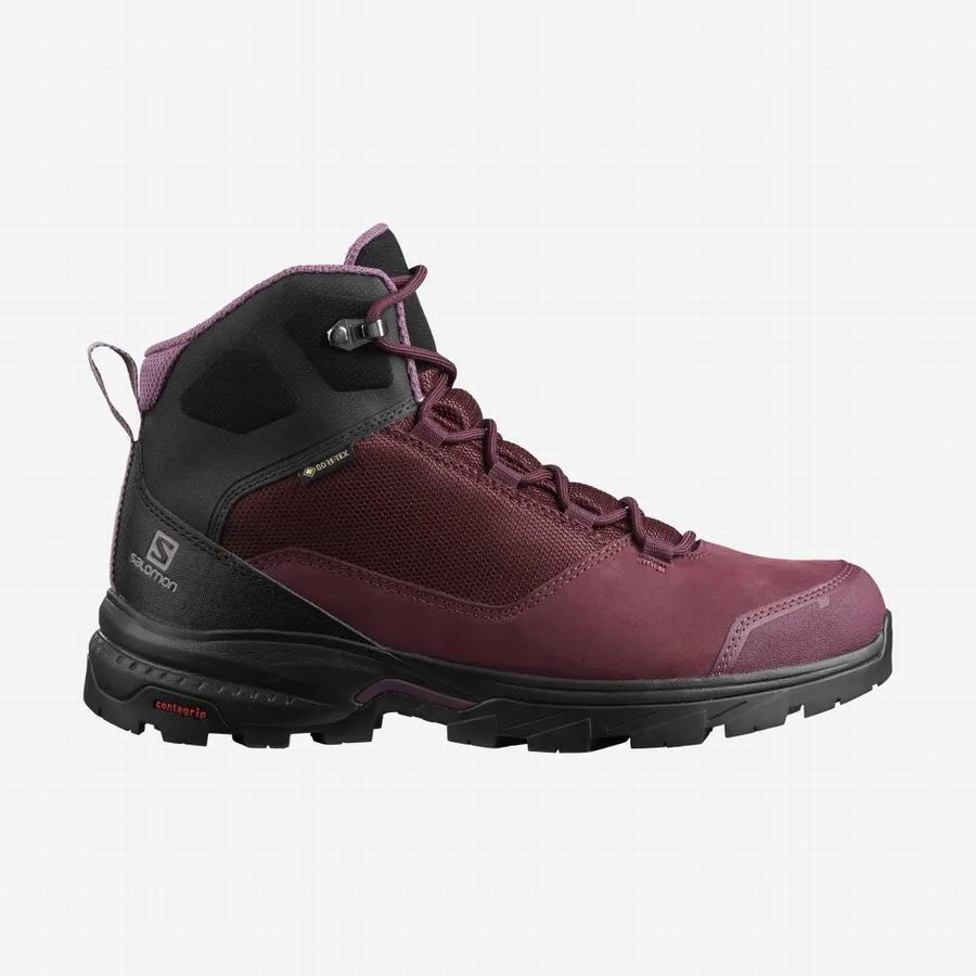 Buty Trekkingowe Salomon Outward Gore-tex Damskie Bordowe ||CDO3138CL||